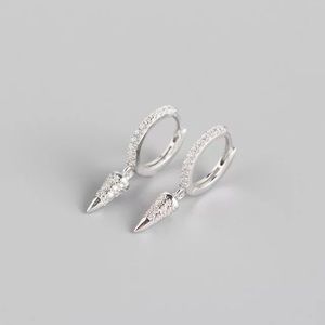 New Sterling Silver 925 Crystal Spike Hoops earring set